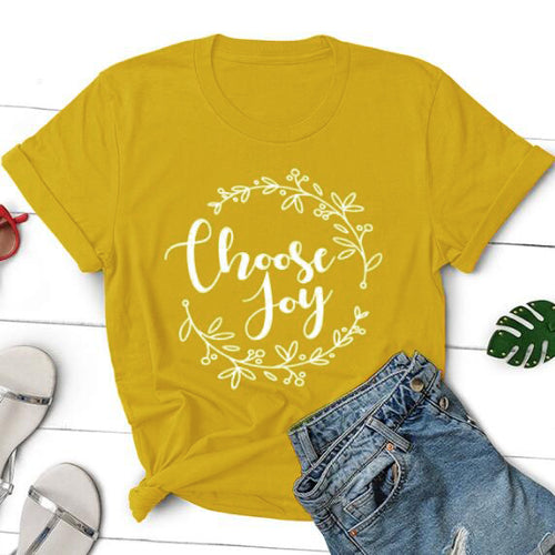 Load image into Gallery viewer, Choose Joy Christian Statement Shirt-unisex-wanahavit-mustard-white text-XXXL-wanahavit
