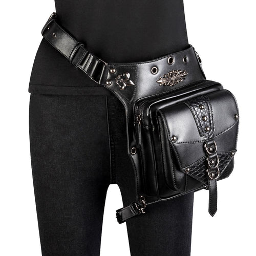 Load image into Gallery viewer, Gothic Rivets Motorcycle Steampunk Chain Belt Waist Bag-women-wanahavit-wanahavit
