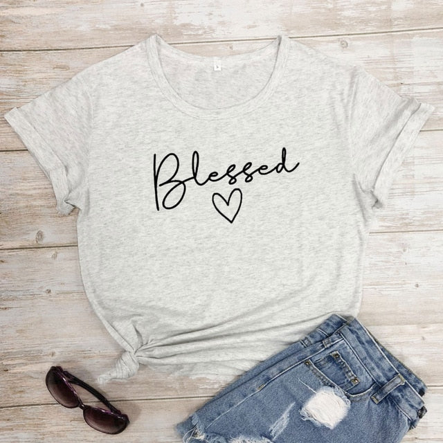 Blessed Heart Christian Statement Shirt-unisex-wanahavit-marble-black text-S-wanahavit