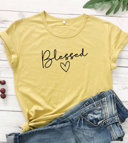 Blessed Heart Christian Statement Shirt-unisex-wanahavit-mustard-black text-S-wanahavit