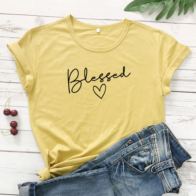 Blessed Heart Christian Statement Shirt-unisex-wanahavit-mustard-black text-S-wanahavit