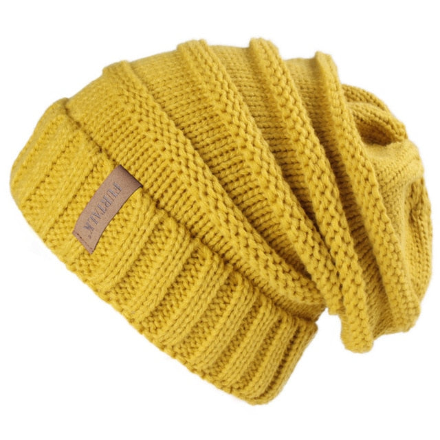 Winter Knitted Slouchy Casual Warm Knitted Winter Beanie-unisex-wanahavit-Yellow-wanahavit