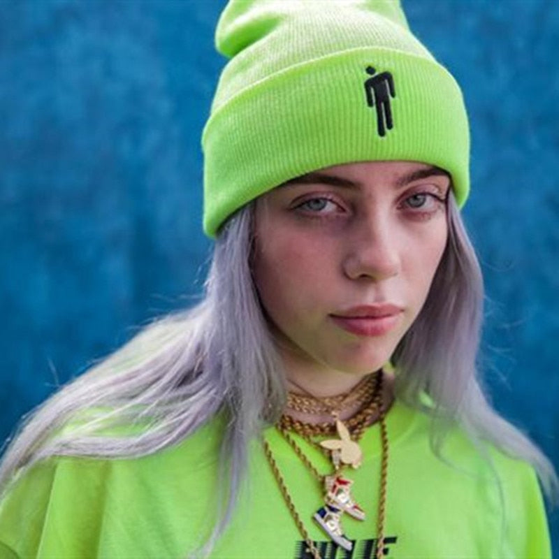 Billie Eilish Plain Hip-hop Knitted Beanie-unisex-wanahavit-Green-54cm-62cm-wanahavit