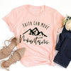 peach tee black text