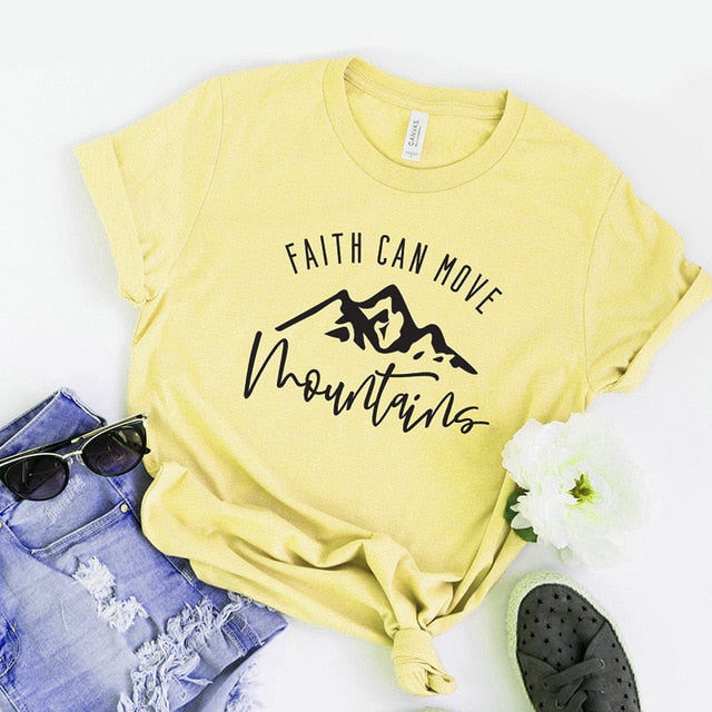 Faith Can Move Mountains Christian Statement Shirt-unisex-wanahavit-mustard-black text-XXXL-wanahavit