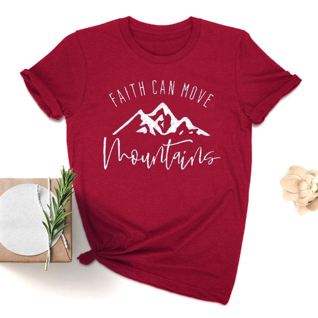 Faith Can Move Mountains Christian Statement Shirt-unisex-wanahavit-burgundy-white text-XL-wanahavit
