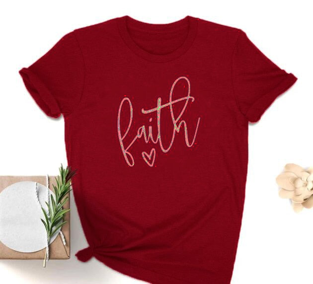 Faith Heart Christian Statement Shirt-unisex-wanahavit-burgundy-white text-XXL-wanahavit