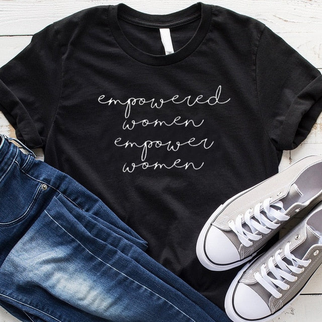 Empowered Women Empower Women Christian Statement Shirt-unisex-wanahavit-black tee white text-S-wanahavit