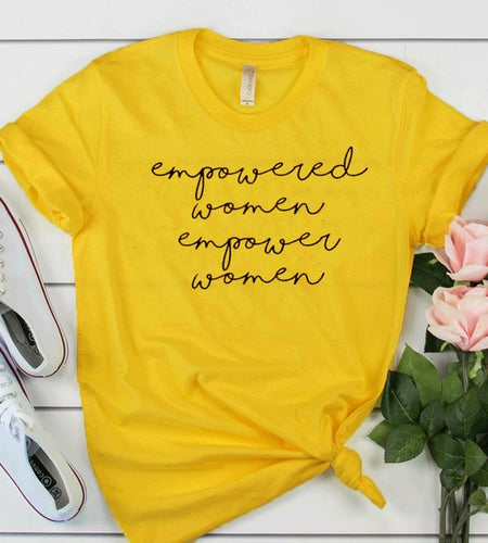 Empowered Women Empower Women Christian Statement Shirt-unisex-wanahavit-gold tee black text-L-wanahavit