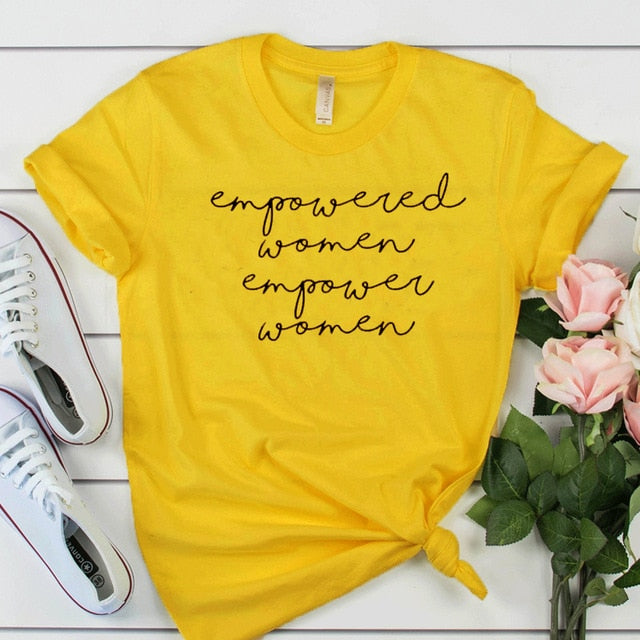 Empowered Women Empower Women Christian Statement Shirt-unisex-wanahavit-gold tee black text-L-wanahavit
