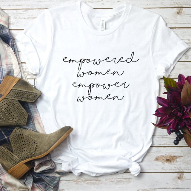 Empowered Women Empower Women Christian Statement Shirt-unisex-wanahavit-white tee black text-S-wanahavit