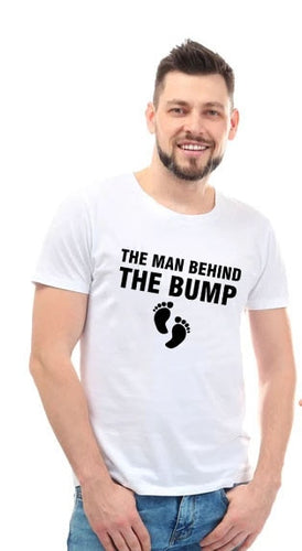 Load image into Gallery viewer, The Man Behind The Bump Maternity Matching Couple Tees-unisex-wanahavit-N703-MSTWH-L-wanahavit
