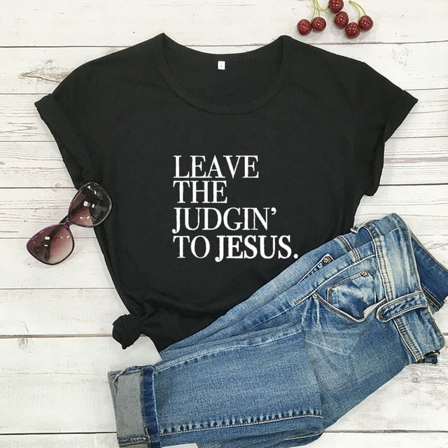 Leave The Judgin' To Jesus Christian Statement Shirt-unisex-wanahavit-burgundy-white text-XXL-wanahavit