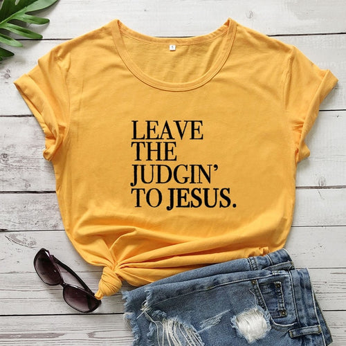 Load image into Gallery viewer, Leave The Judgin&#39; To Jesus Christian Statement Shirt-unisex-wanahavit-burgundy-white text-XXL-wanahavit
