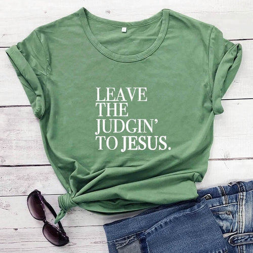 Load image into Gallery viewer, Leave The Judgin&#39; To Jesus Christian Statement Shirt-unisex-wanahavit-burgundy-white text-XXL-wanahavit
