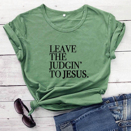 Load image into Gallery viewer, Leave The Judgin&#39; To Jesus Christian Statement Shirt-unisex-wanahavit-burgundy-white text-XXL-wanahavit
