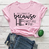 pink tee black text