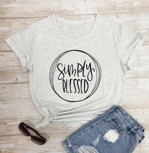 Load image into Gallery viewer, Simply Blessed Christian Statement Shirt-unisex-wanahavit-marble-black text-XL-wanahavit
