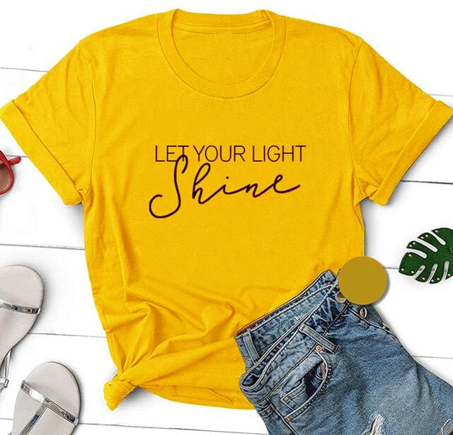 Let Your Light Shine Christian Statement Shirt-unisex-wanahavit-gold tee black text-XXXL-wanahavit