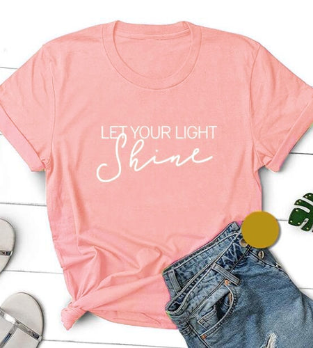 Let Your Light Shine Christian Statement Shirt-unisex-wanahavit-peach tee white text-XXXL-wanahavit