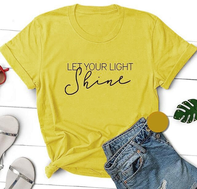 Let Your Light Shine Christian Statement Shirt-unisex-wanahavit-mustard-black text-M-wanahavit