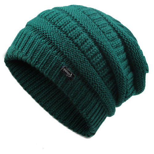 Winter Knitted Slouchy Skullies Wool Casual Warm Knitted Winter Beanie-unisex-wanahavit-Dark Green-wanahavit