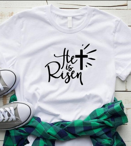 He is Risen Christian Statement Shirt-unisex-wanahavit-white tee black text-XXXL-wanahavit