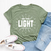 olive tee white text