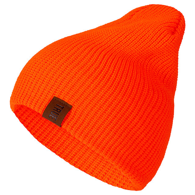 True PU Letter Casual Warm Knitted Winter Beanie-unisex-wanahavit-Orange-54cm-60cm-wanahavit