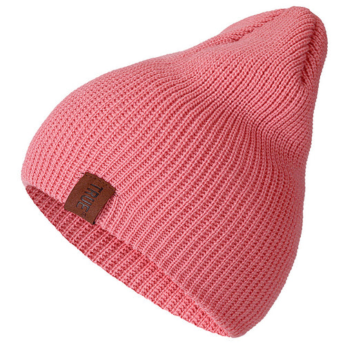 Load image into Gallery viewer, True PU Letter Casual Warm Knitted Winter Beanie-unisex-wanahavit-Pink-54cm-60cm-wanahavit
