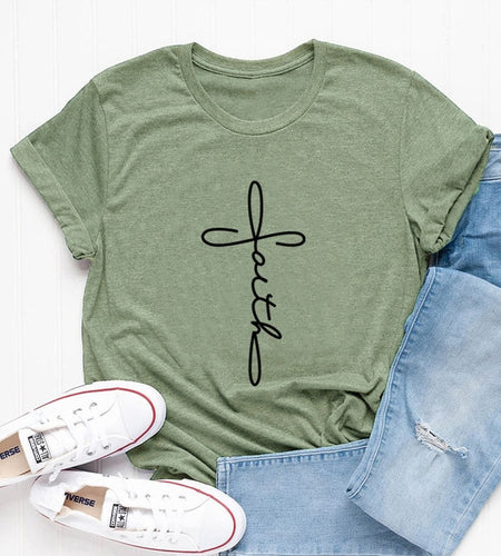 Cross Faith Christian Statement Shirt-unisex-wanahavit-black tee white text-S-wanahavit