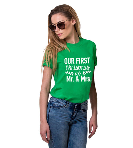 Our First Christmas as Mr & Mrs Matching Couple Tees-unisex-wanahavit-37K5-FSTGN-L-wanahavit