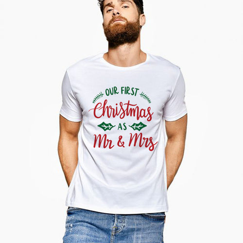 Load image into Gallery viewer, Our First Christmas Together Matching Couple Tees-unisex-wanahavit-N719-MSTWH-S-wanahavit
