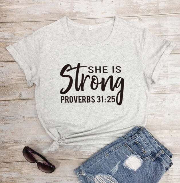 She is Strong Proverbs 31:25 Christian Statement Shirt-unisex-wanahavit-marble-black text-XL-wanahavit