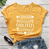 gold tee white text
