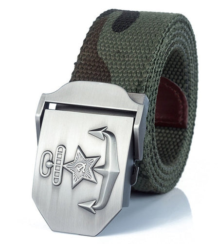 High Quality Military Navy Anchor Soviet Retired Soldiers Canvas Belt-men-wanahavit-Camouflage-110CM-wanahavit