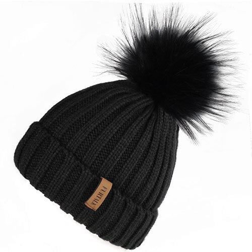 Load image into Gallery viewer, Fleece Lined Soft Casual Warm Knitted Winter Beanie-women-wanahavit-black-wanahavit
