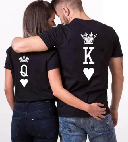 King & Queen of Heart Matching Couple Tees-unisex-wanahavit-J187-MSTBK-S-wanahavit
