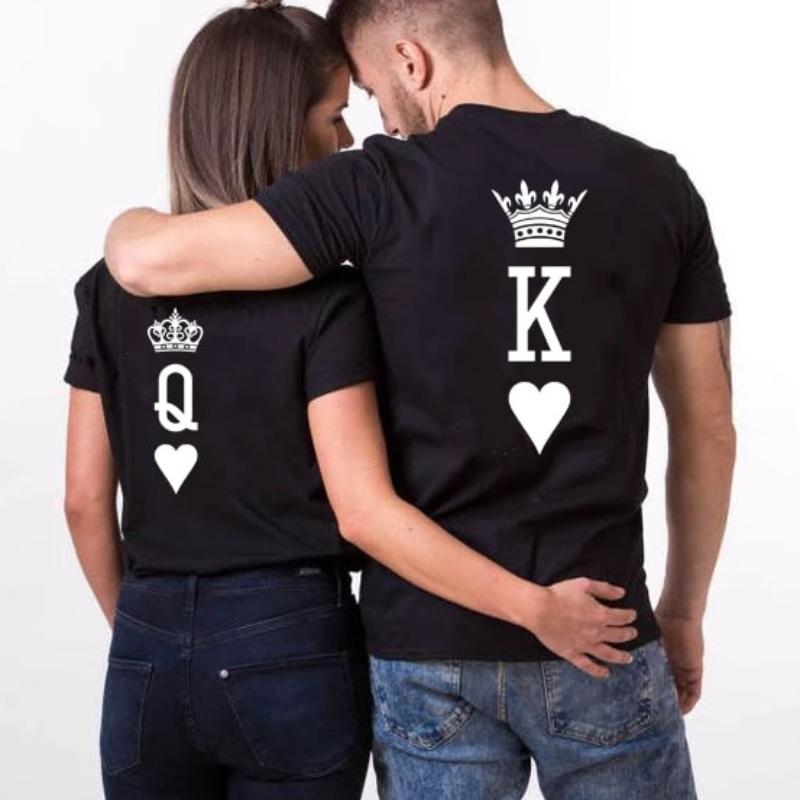 King & Queen of Heart Matching Couple Tees-unisex-wanahavit-J187-MSTBK-S-wanahavit