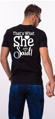 I Said Yes That's What She Said Matching Couple Tees-unisex-wanahavit-J143-MSTBK-L-wanahavit