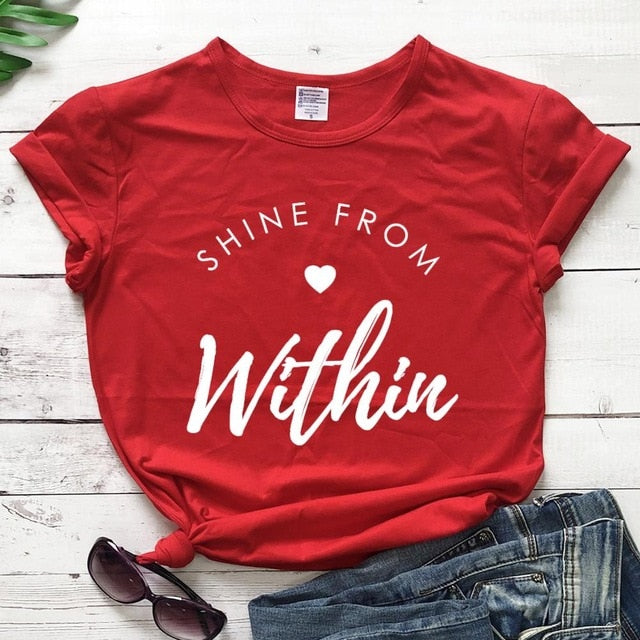Shine From Within Heart Christian Statement Shirt-unisex-wanahavit-red tee white text-XXL-wanahavit