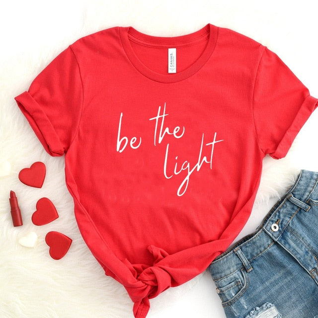 Be The Light Christian Statement Shirt-unisex-wanahavit-red tee white text-M-wanahavit
