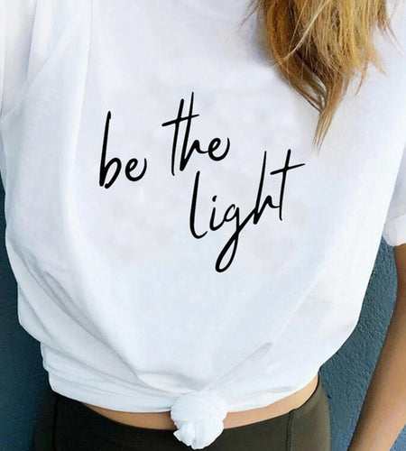 Be The Light Christian Statement Shirt-unisex-wanahavit-white tee black text-XXXL-wanahavit