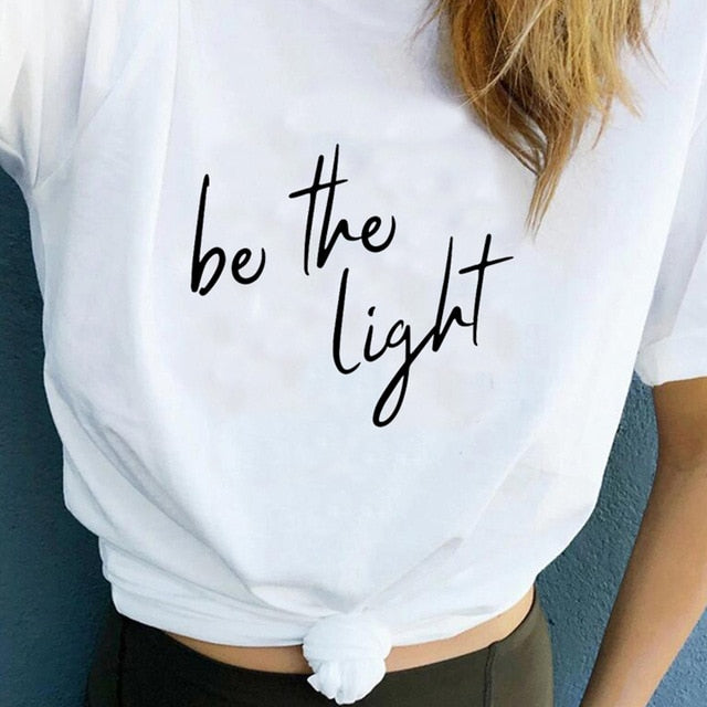 Be The Light Christian Statement Shirt-unisex-wanahavit-white tee black text-XXXL-wanahavit