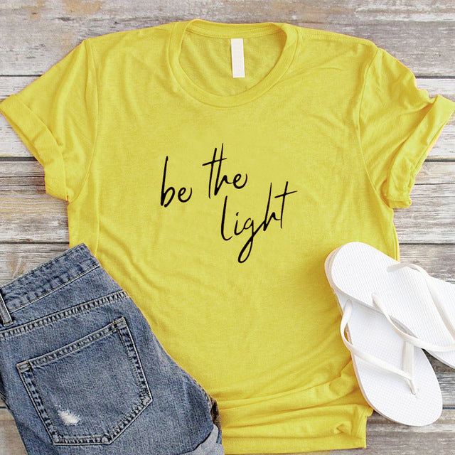 Be The Light Christian Statement Shirt-unisex-wanahavit-mustard-black text-M-wanahavit