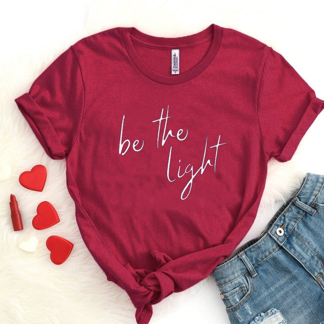 Be The Light Christian Statement Shirt-unisex-wanahavit-burgundy-white text-S-wanahavit