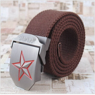 Load image into Gallery viewer, 3D Red Star Buckle Strong Canvas Belt-men-wanahavit-Coffee-wanahavit

