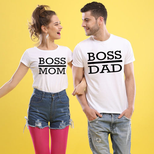 Load image into Gallery viewer, Boss Mom &amp; Dad Matching Couple Tees-unisex-wanahavit-FB81-FSTWH-L-wanahavit
