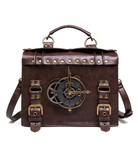 Steampunk Gear Retro Gothic Bags Leather Cross Body Bag-women-wanahavit-wanahavit