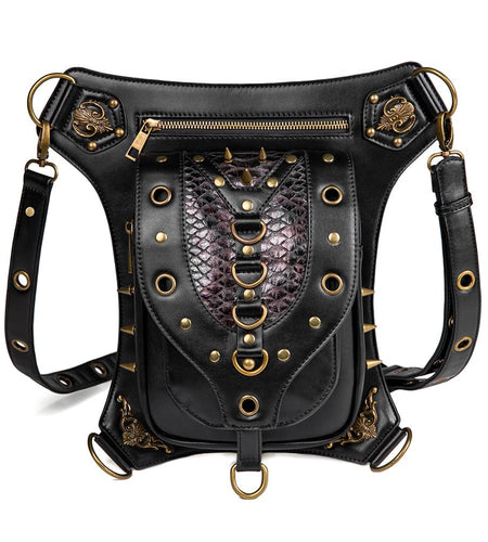 Punk Gothic Metal Rivets Biker Shoulder Messenger Bag-women-wanahavit-wanahavit